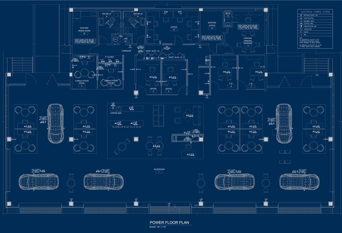 Automotive Retail Showroom – Power Plan