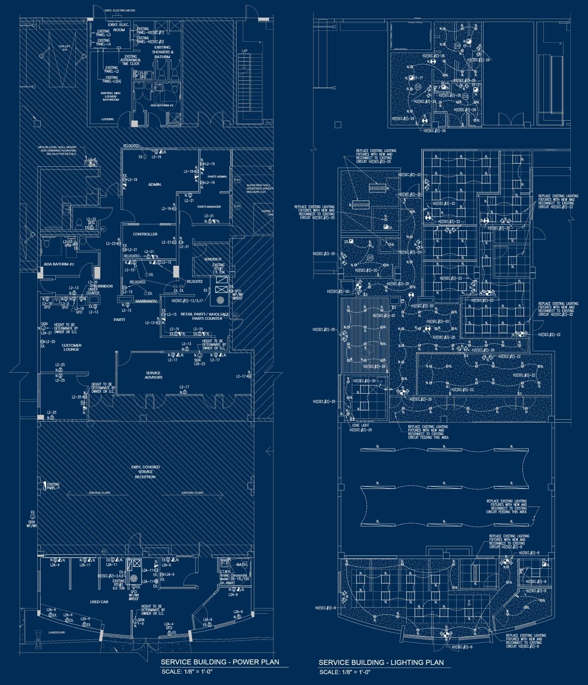 Service Building – Power and Lighting Plan