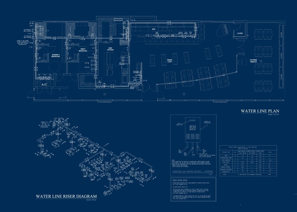 Sports and Recreation Facility – Water Line Plan